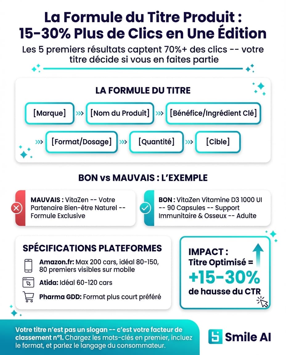 Infographie — La formule du titre produit