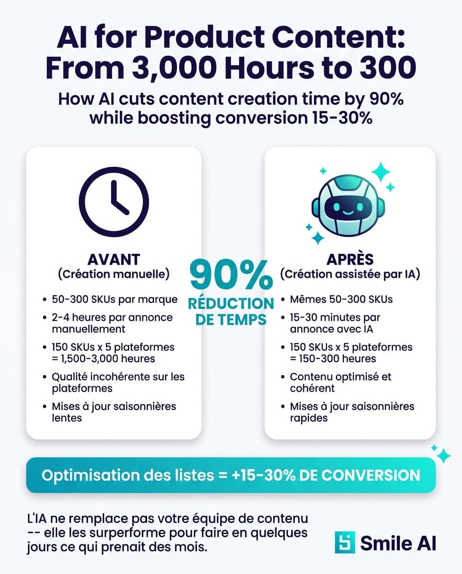 Infographie — Comment l'IA transforme la creation de contenu produit pour les marques sante