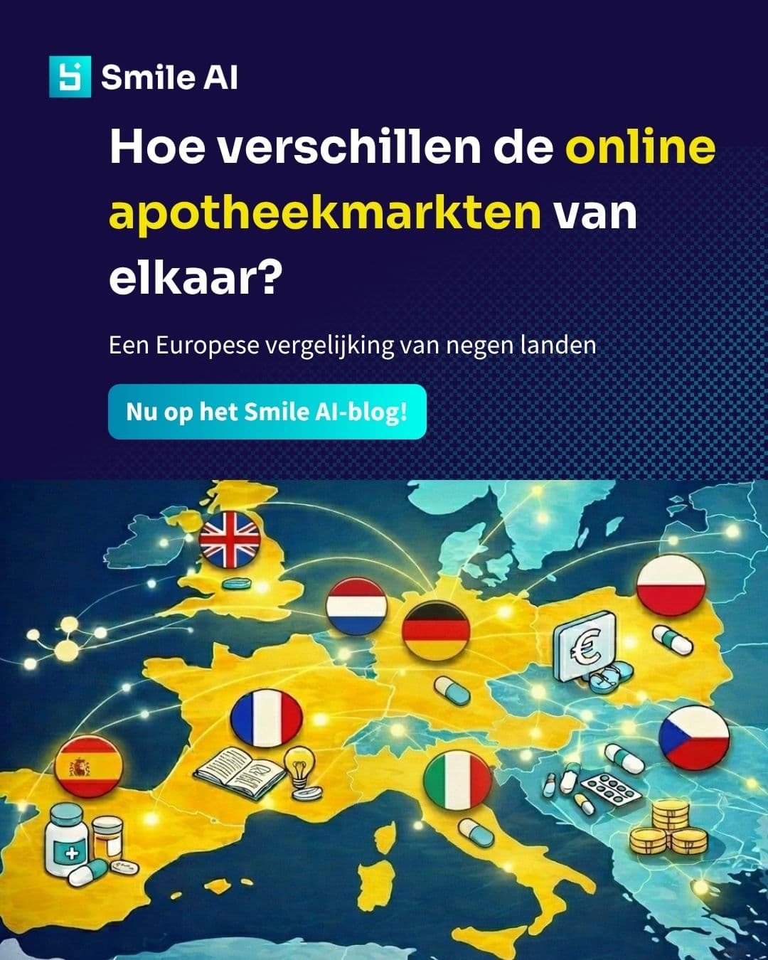 Infographic — Vergelijking Europese online apotheekmarkten