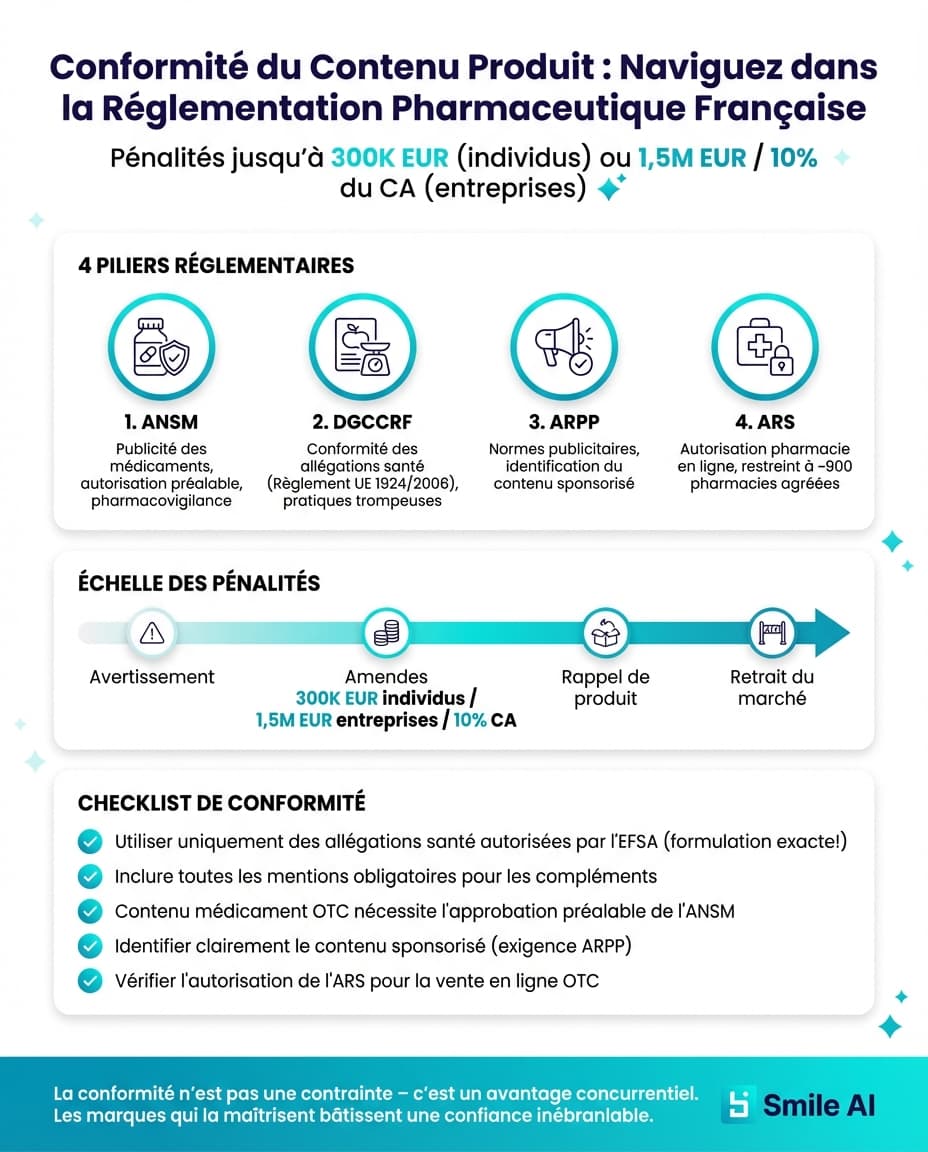 Infographie — Conformite du contenu produit en e-commerce pharma